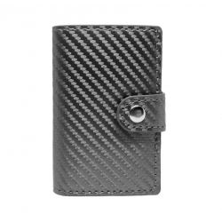 Tarjetero metálico con funda